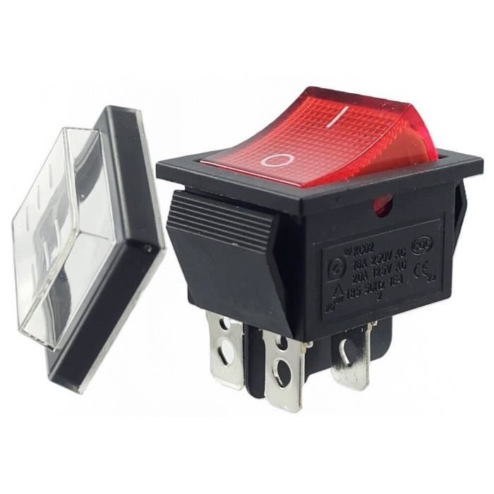 Interruptor basculante - Sin especificar - 2 pines - Iluminado - 16A - 250V - IP67