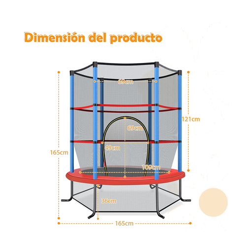 Trampoline Costway 165 cm avec filet de sécurité