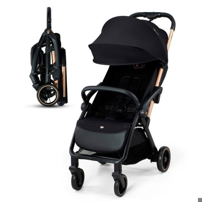 Passeggino Kinderkraft APINO (fino a 22 kg), chiusura automatica, impermeabile, pesa solo 7,5 kg, nero.