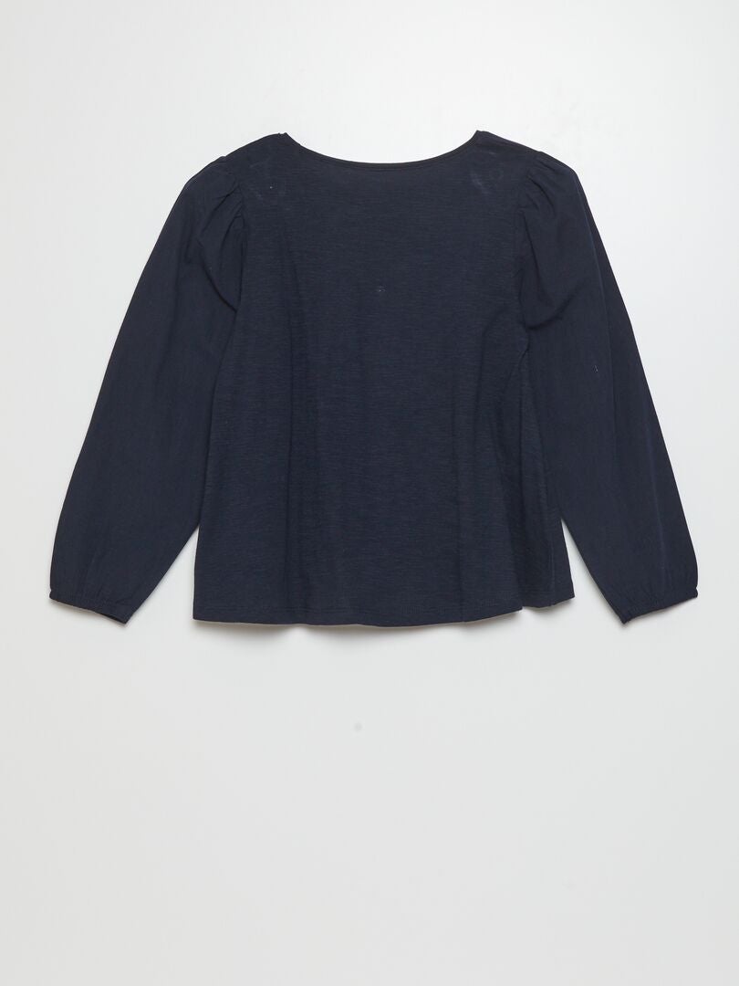 T-shirt met lange mouwen van jersey - BLAUW