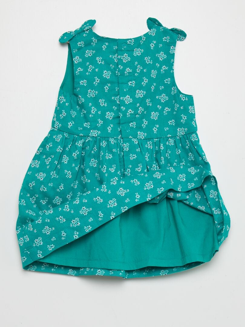Vestido sem mangas com estampa - VERDE