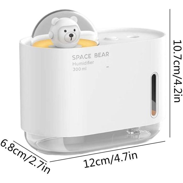 Humidificateur et Purificateur d'air en un - Humidificateur à brouillard froid de 300 ml, super silencieux, Blanc