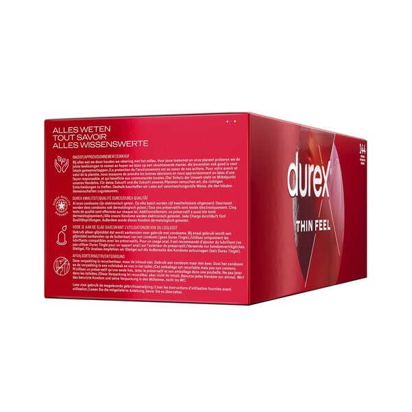 Preservativos Durex Thin Feel<br>Dispositivo médico - 144 unidades