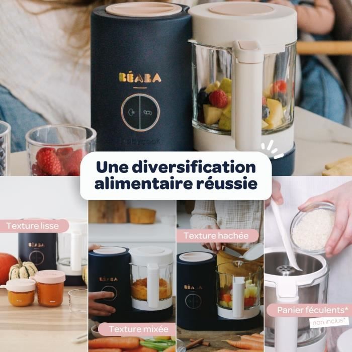 BEABA, Robot da cucina Babycook Neo 6 in 1 per alimenti per neonati, prodotto in Francia, blu notte
