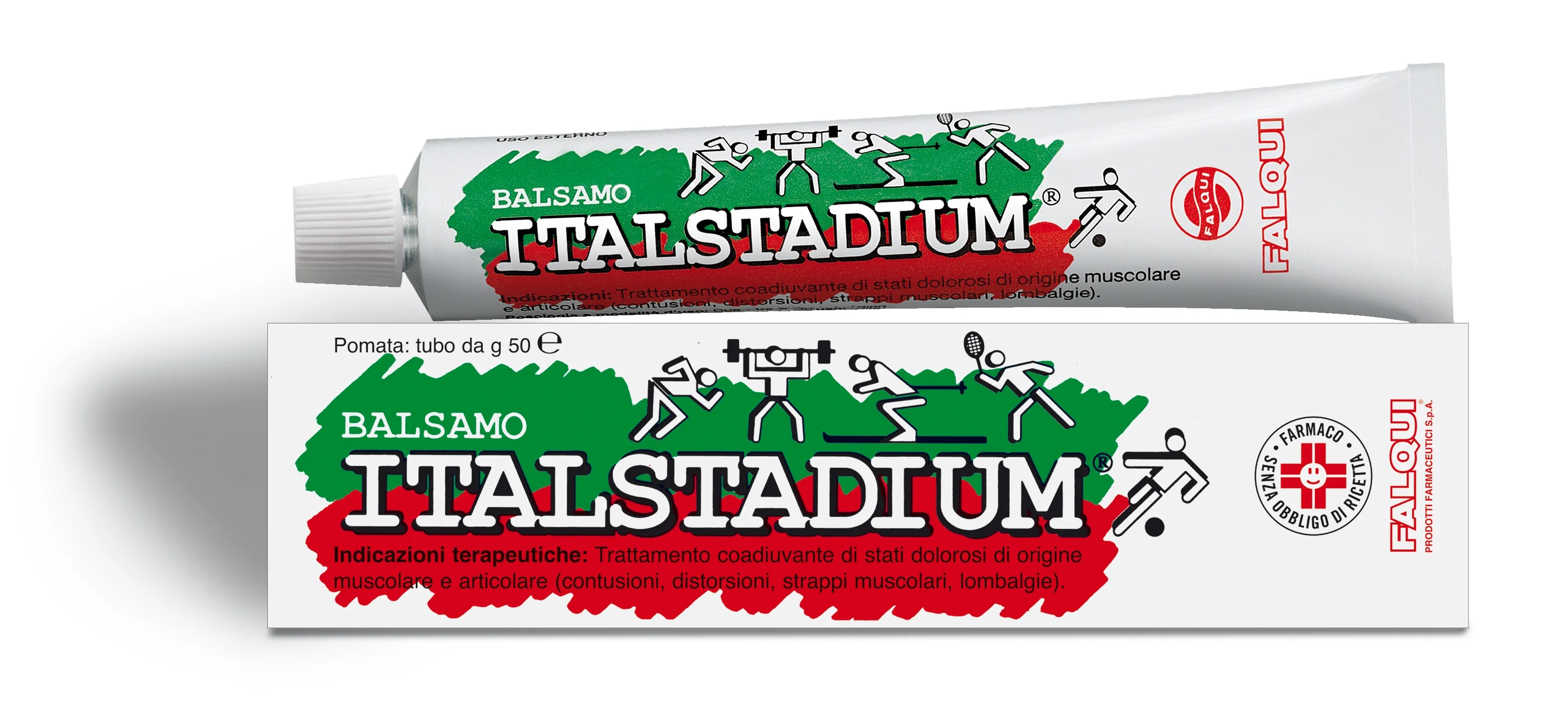 Italstadium Balsem zalf 50 g. Kneuzingen, verstuikingen, spierverrekkingen, lumbago.