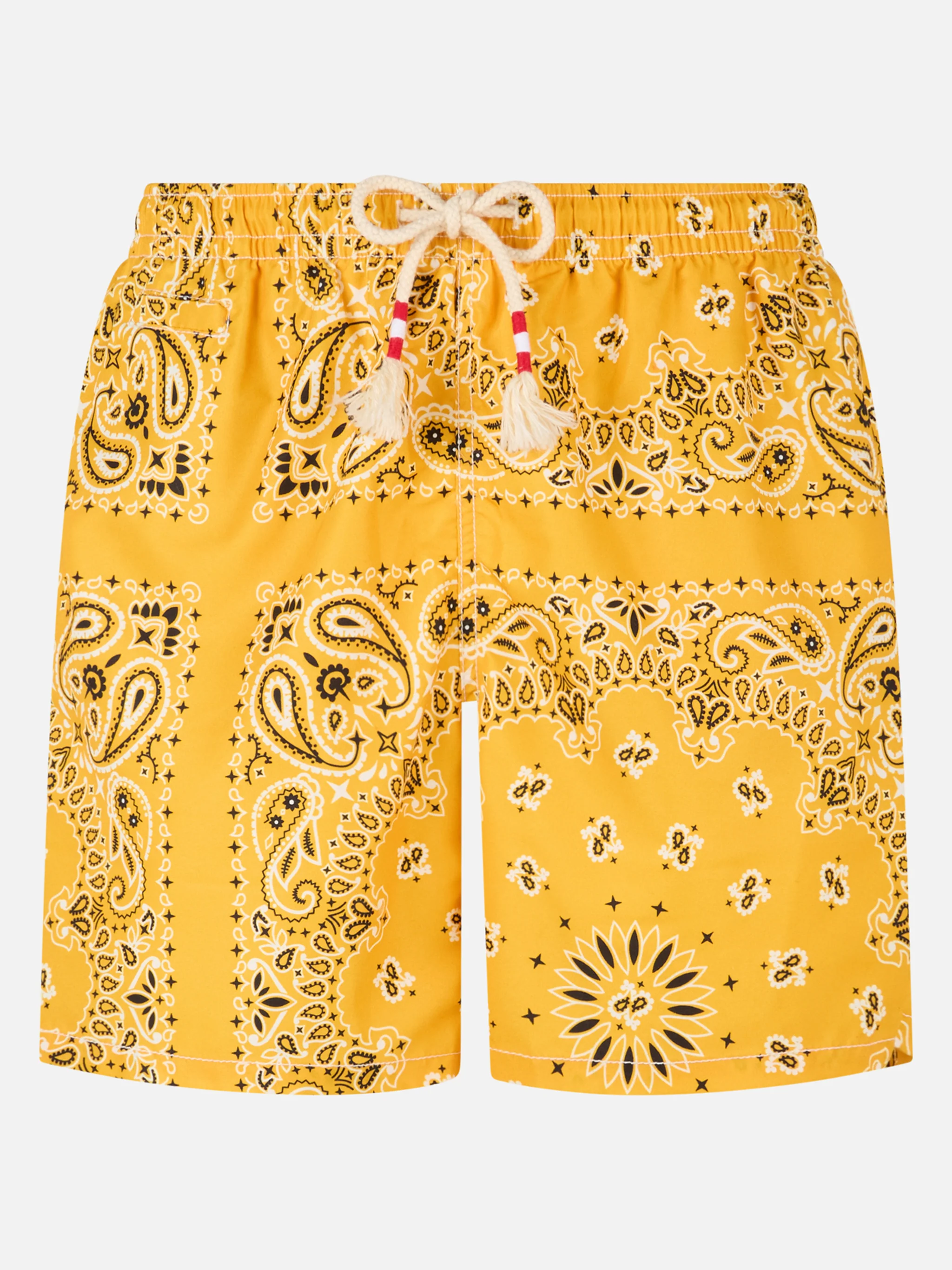 Herenzwempak met okerkleurige bandana-print