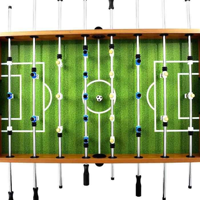 Foosball table - vidaXL - Steel - 140x74.5x87.5 cm - Light brown and black