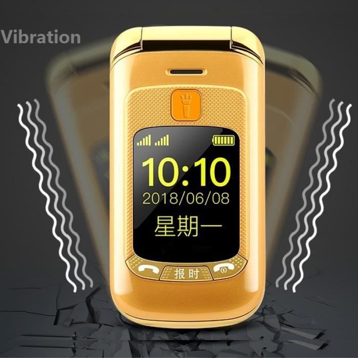 Téléphone mobile sénior à clapet - CODREAM - Double écran LCD - Sonnerie ultra forte - Bouton SOS - 2800mAh