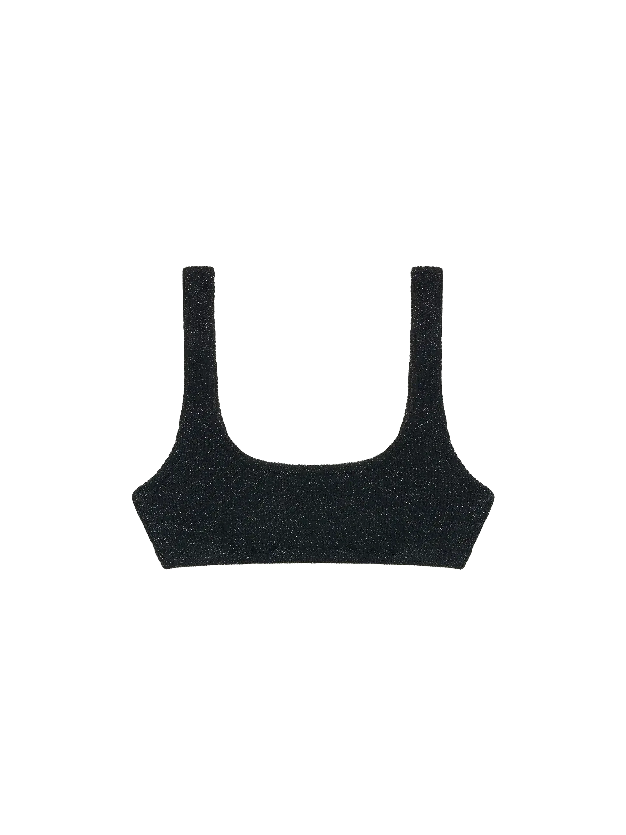 Haut de brassière Naima classique noir froissé en lurex