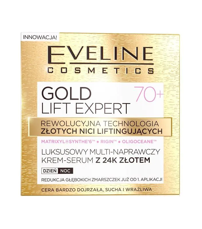 Eveline Gold Lift Expert Krem do twarzy 70+ na dzień i na noc