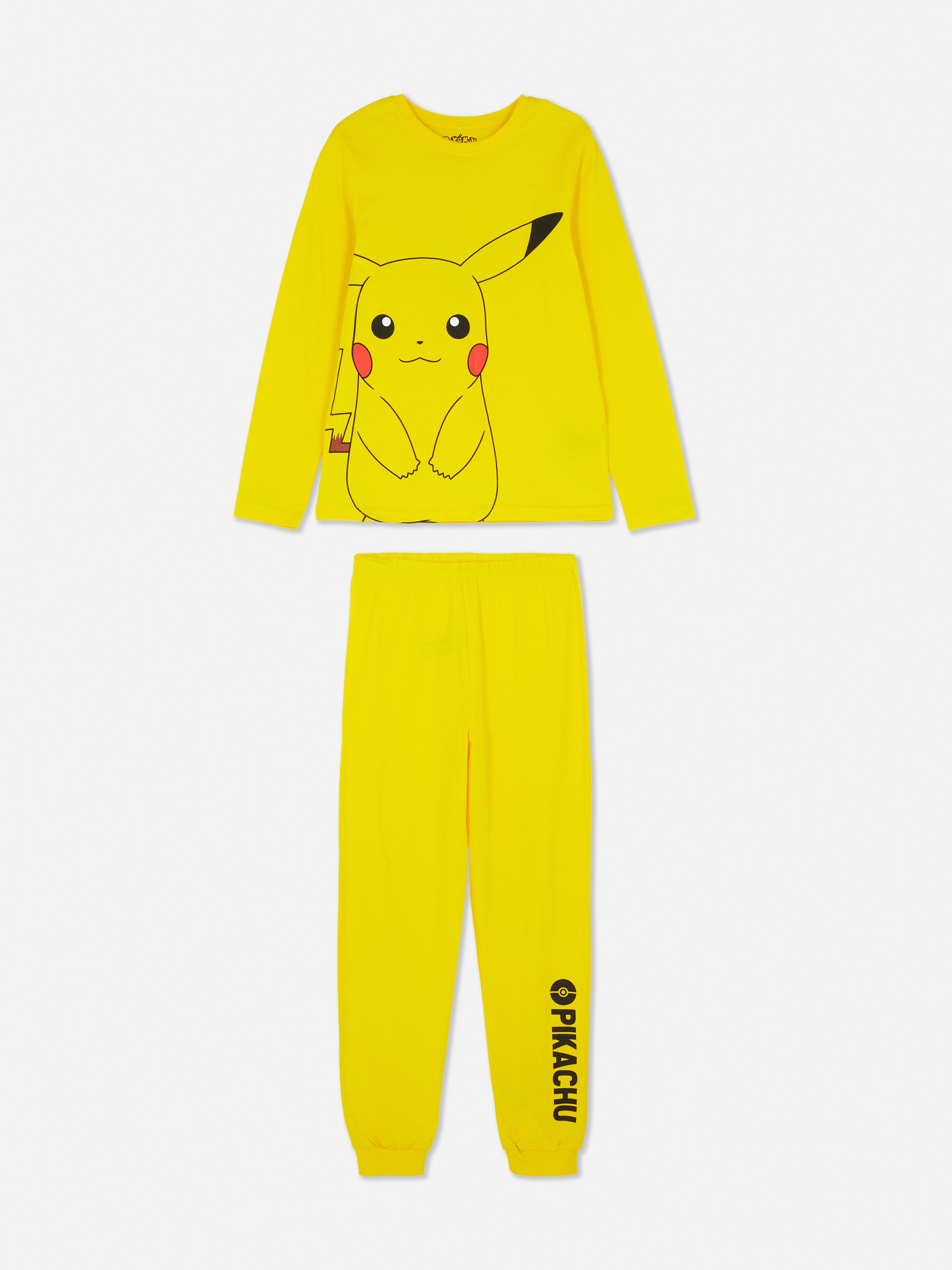 Pijama lungă Pokémon Pikachu Pijama cu tricou cu mânecă lungă și pantaloni cu Pikachu