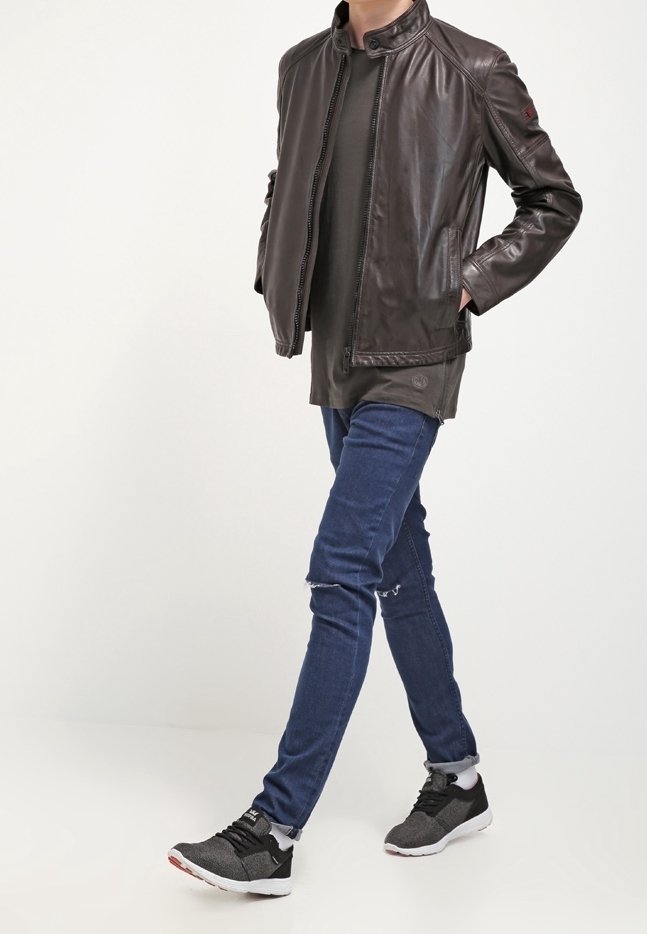 Strellson Sportswear leren jas - bruin
