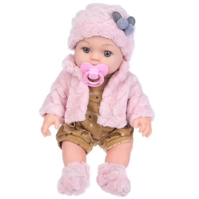 Poupon Poupee bebe 12 pouces interactive silicone Doll nouveau-ne enfant Mignonne Jouet playmate Cadeau-a3