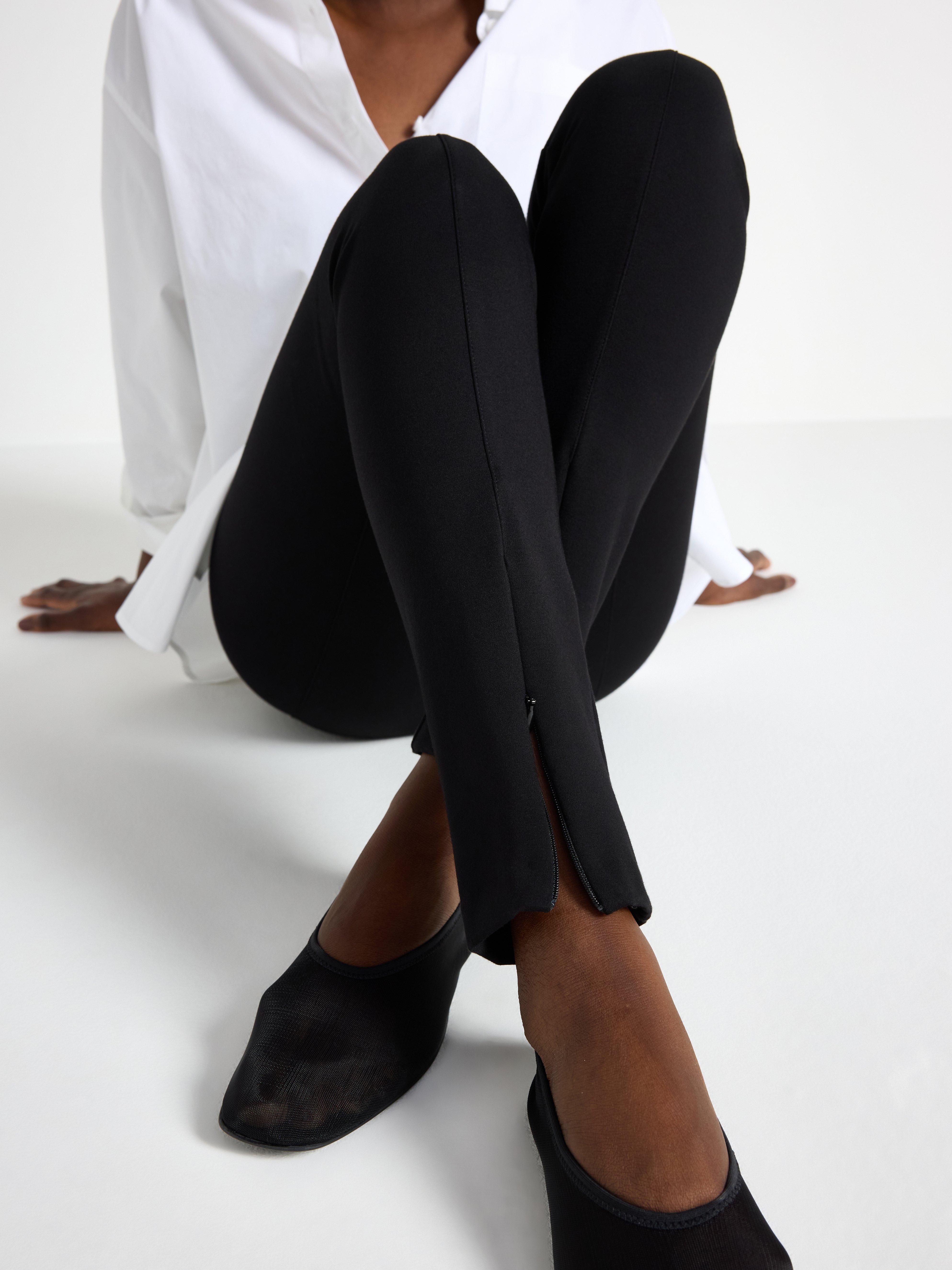 Leggings de punto de talle alto negros