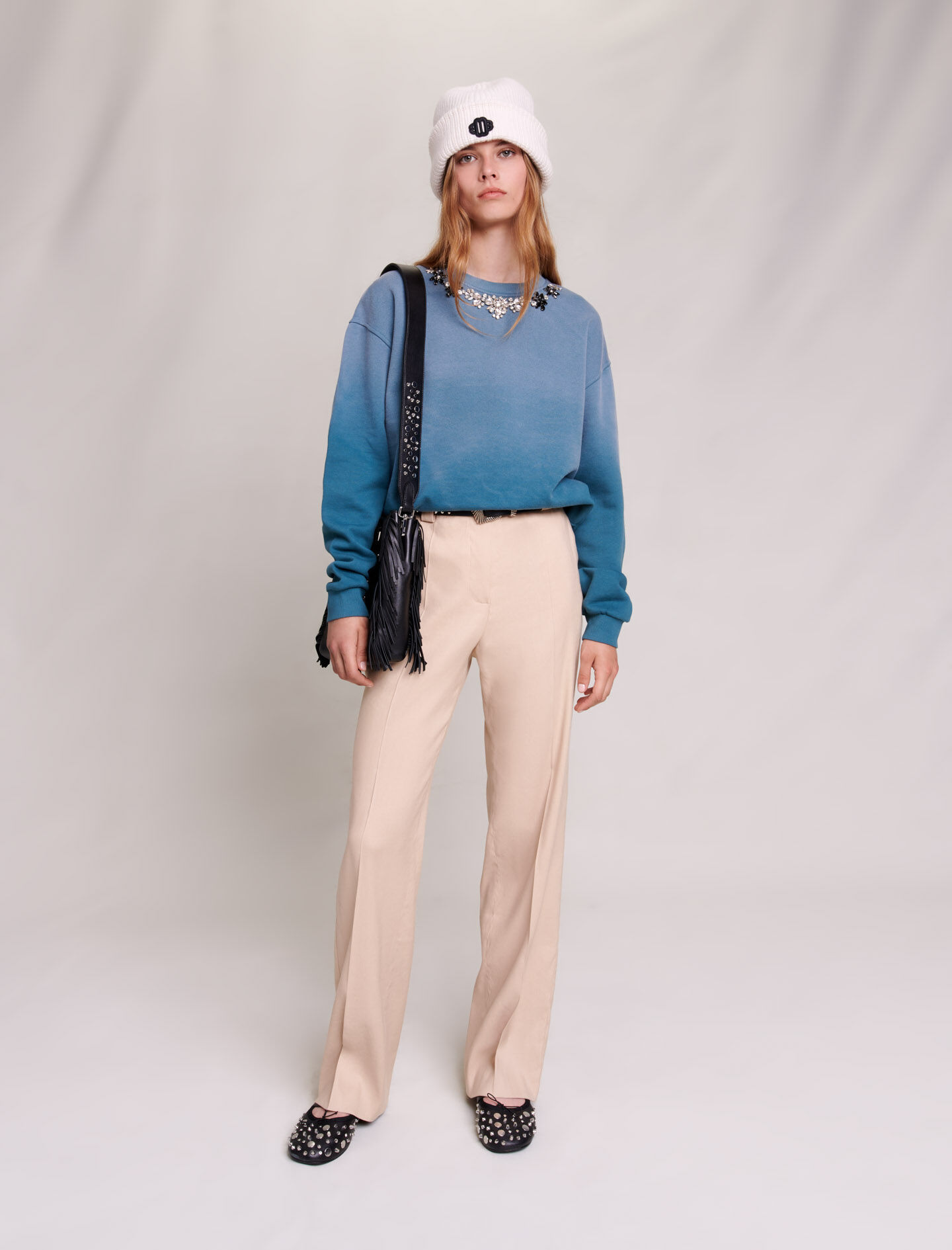 Tweekleurig sweatshirt - Blauw