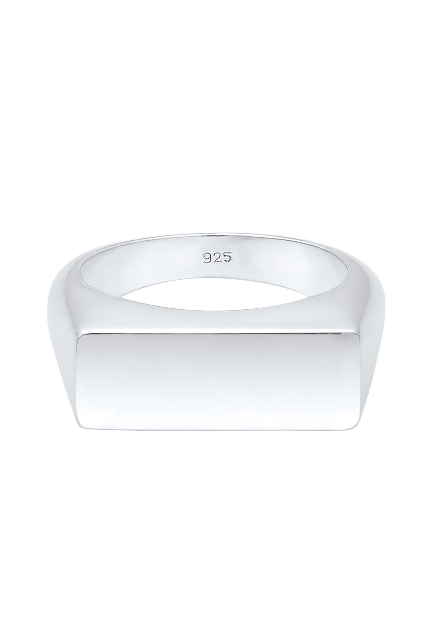 Elli chevalière Mat Rectangle Geo Bague Femme Plaqué Or Argent (925/1000)