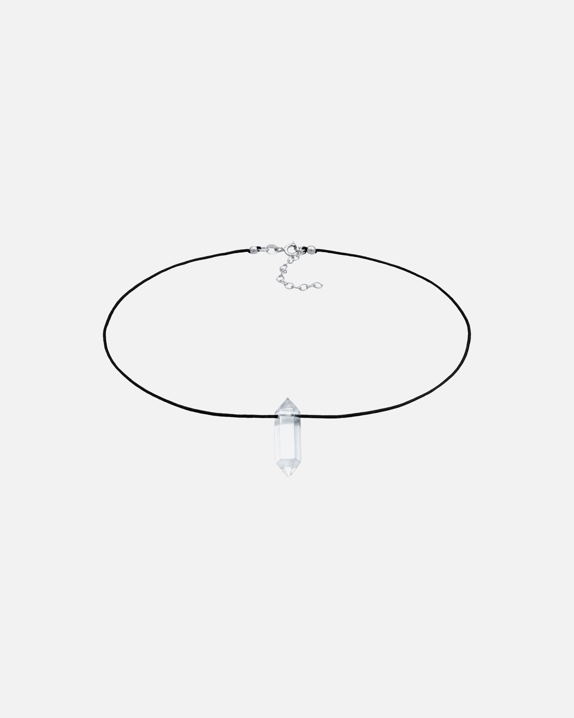 Elli PREMIUM Femmes Choker pendentif en nylon noir avec pointe de cristal en argent sterling 925