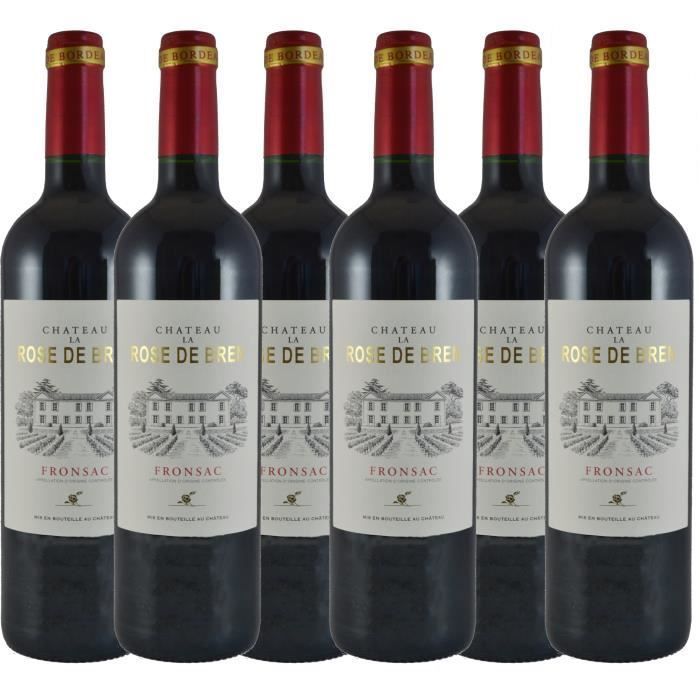 Château La Rose de Bren 2017 - Fronsac AOC - Vino tinto de Burdeos - lote de 6 botellas.
