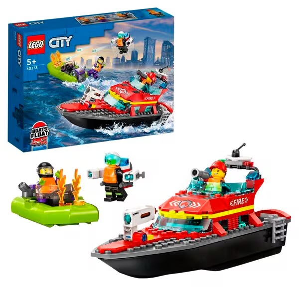 LEGO City 60373 Gasilski reševalni čoln<br>8 cm x 23 cm x 7 cm