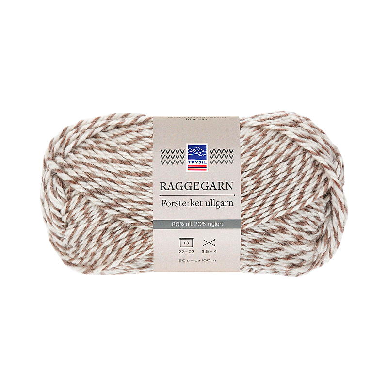 Trysil Ragge garn klassiskt 80% ull, naturfärgad/brun