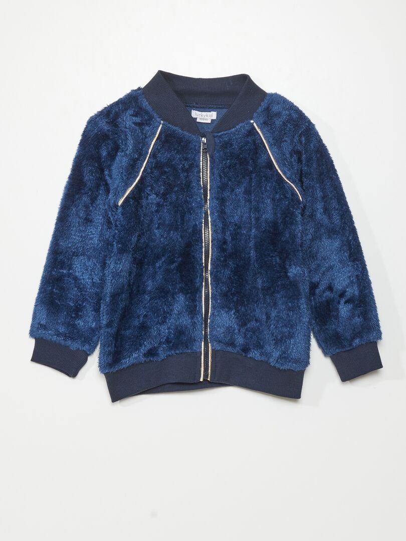 Zachte gebreide jas - BLAUW