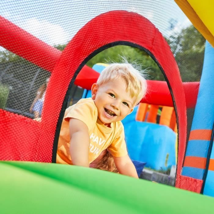 FABI HOME DELUXE Opblaasbaar Kasteel - Afmetingen: 270 x 295 x 210 cm, inclusief blower en accessoires, UV-bestendig