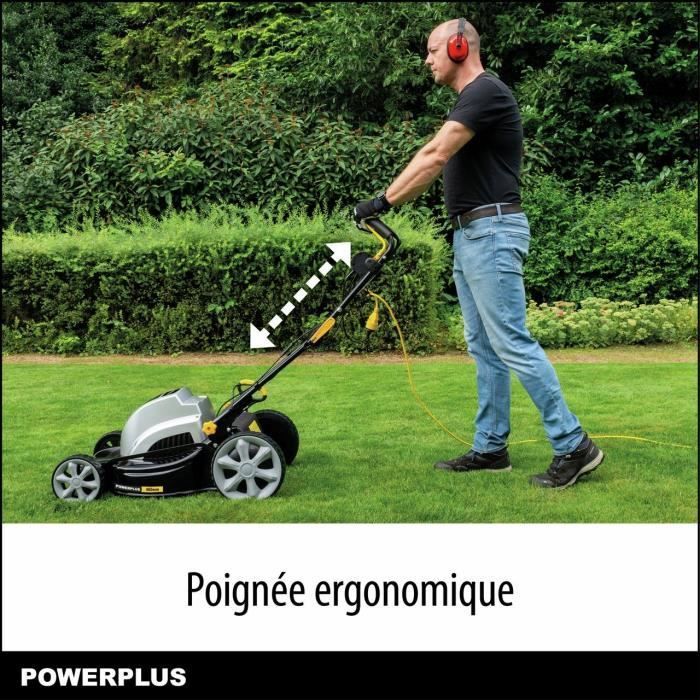 Rasaerba elettrico - POWERPLUS - POWPG6290 - 1800 W - Diametro di taglio 460 mm - Con raccolta, mulching e scarico posteriore