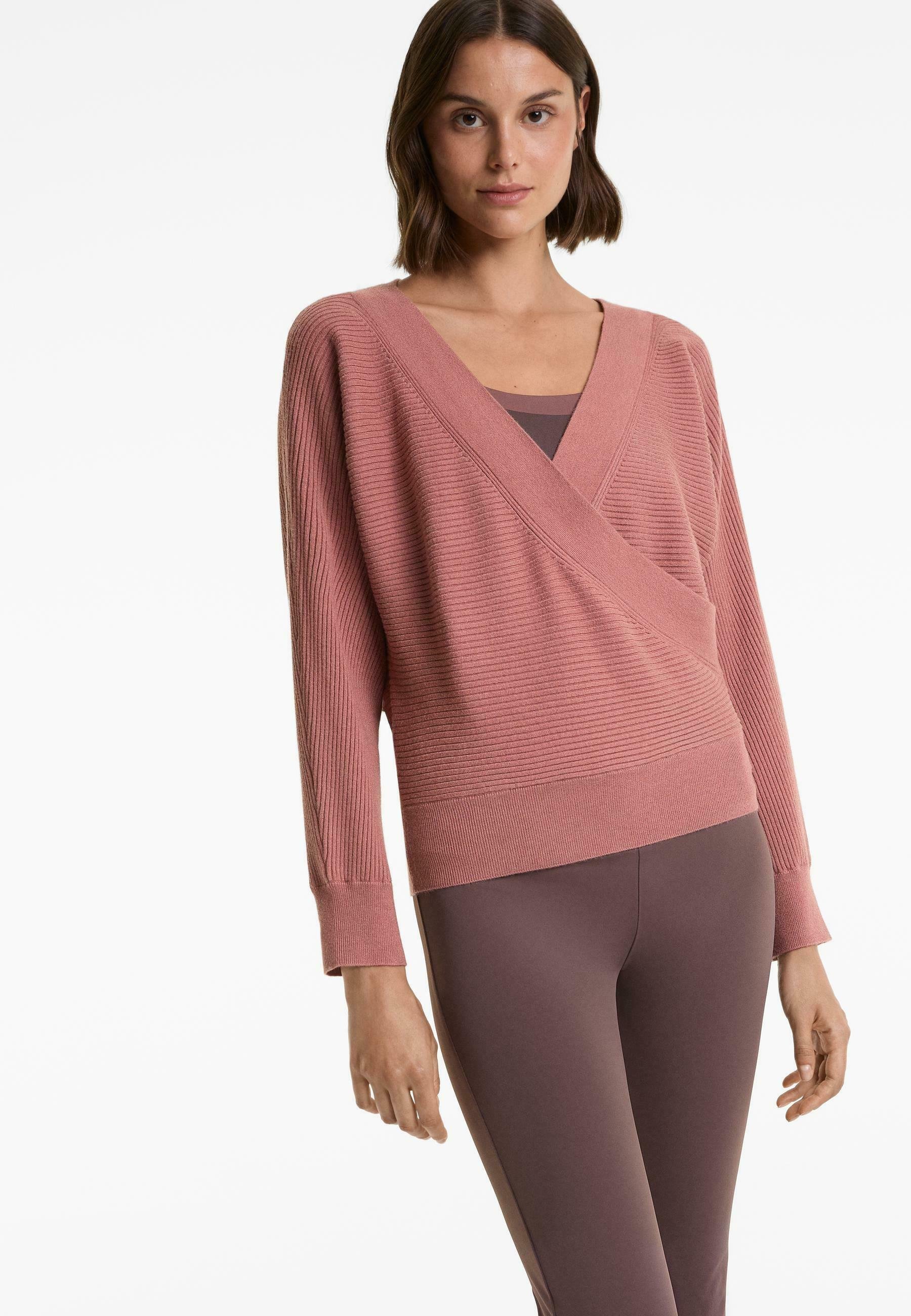 Maglione OYSHO CROSSOVER RIB KNIT - rosa screziato