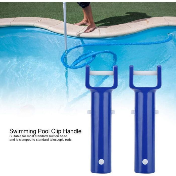 Conjunto de 2 abraçadeiras azuis para piscina e spa. Acessórios para piscina. Cabeça de sucção flexível para spa e piscina.