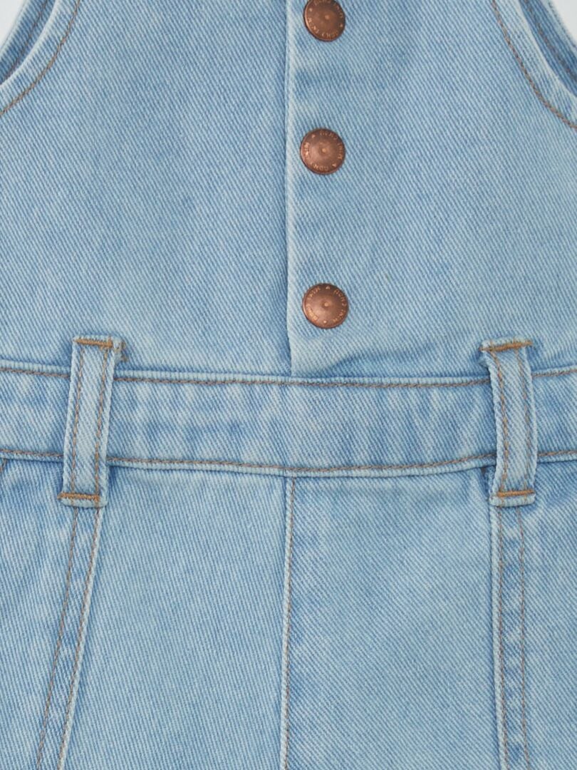 Spijkerjumpsuit met bedrukte riem - WIT