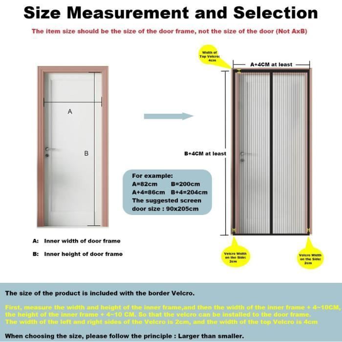 Moustiquaire - 130 x 220 cm - Aimants Puissants - Fermeture Automatique - Rayures Blanches