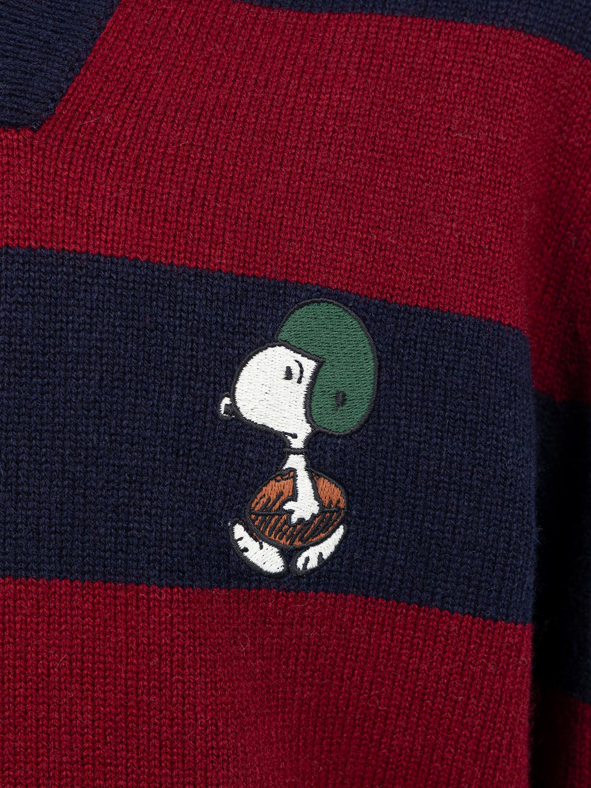 Covent Kids Polo met Snoopy-print in blauw en rood gestreept | EDITION