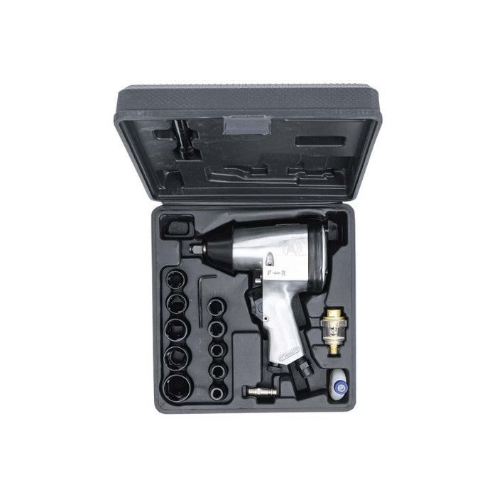 Avvitatore pneumatico a impulsi - BGS - 312 Nm - 16 pezzi - Valigetta con accessori - Acciaio