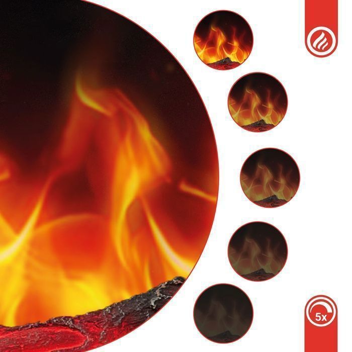 Electric Fireplace - KAMINIO - LEA - 3-in-1 - Panoramic View - Remote Control - 1800W