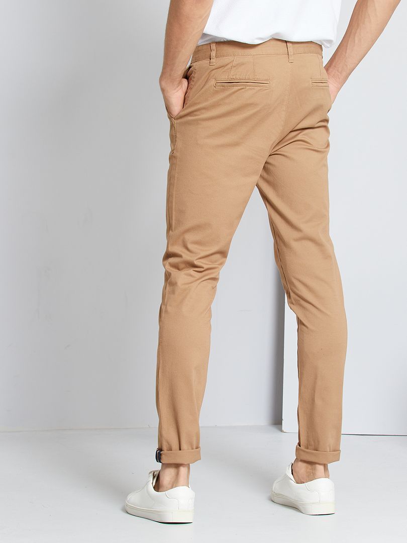 Calça chino skinny stretch - L32 - BEGE