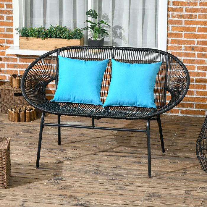 Outsunny - Garden bench - Steel - 132x72x83cm - Black