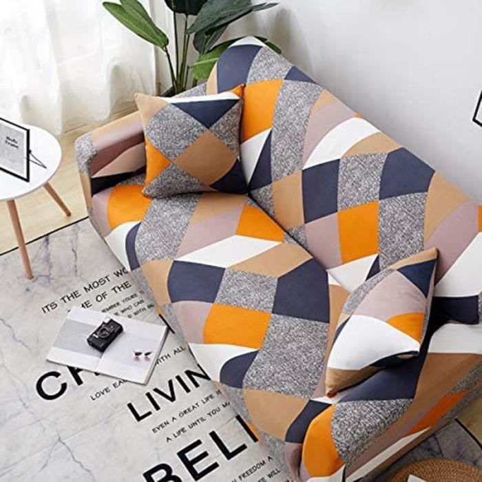 Funda estampada para sofá de 1 plaza, para longitudes de 90 a 140 cm (14 unidades)