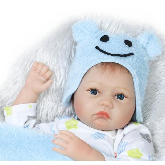 Poupée Reborn Garçon en Silicone Souple - ZIYIUI - 55 cm - Cadeau d'Anniversaire pour Enfants