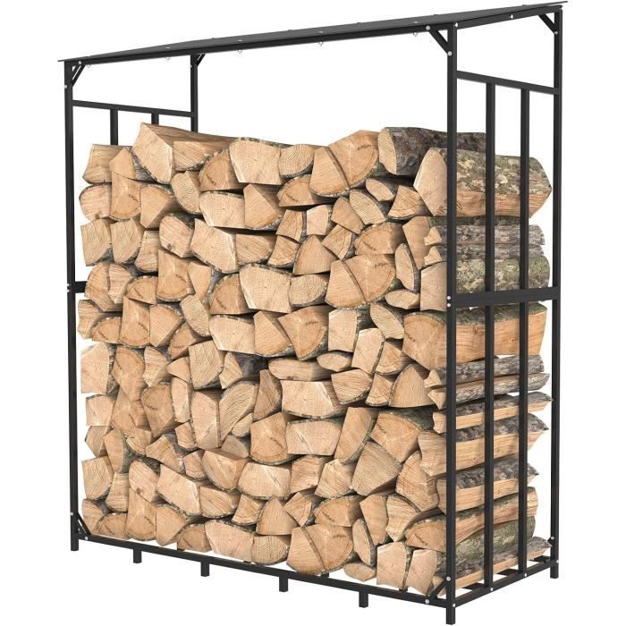 UNHO Metalen Houtopslag voor Buiten - Houtrek voor Openhaard - 176x60x156cm