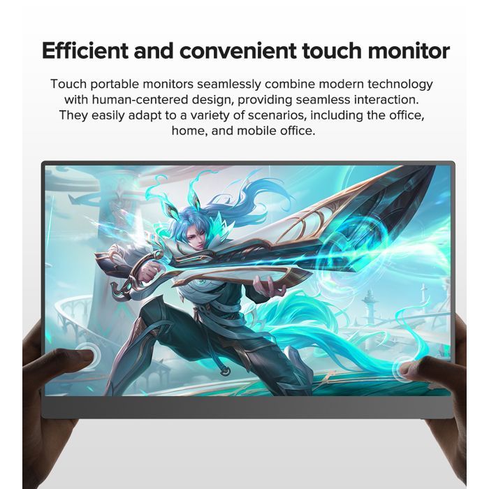 UPPERFECT 15,6-Zoll-Touchscreen-Monitor | Full-HD-IPS-Display | 10-Punkt-Touchscreen | USB-C-Kabelanschluss |