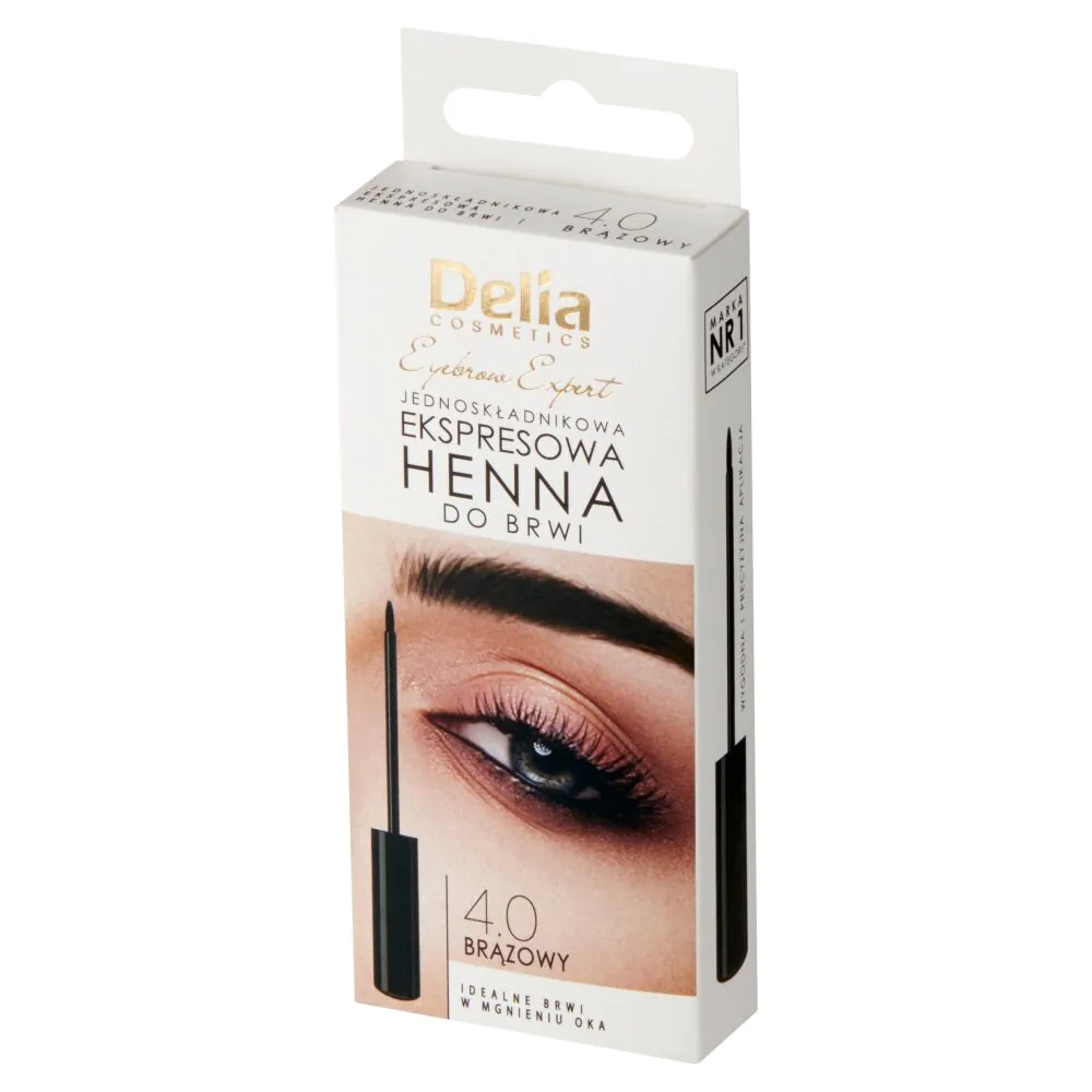 Delia Eyebrow Expert Henna do brwi ekspresowa, jednoskładnikowa 4.0 Brązowa