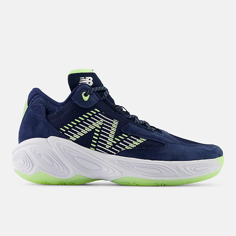 Męska pianka Fresh Foam BB v2 - NB Navy med wybielonym połyskiem limonkowym i solą morską