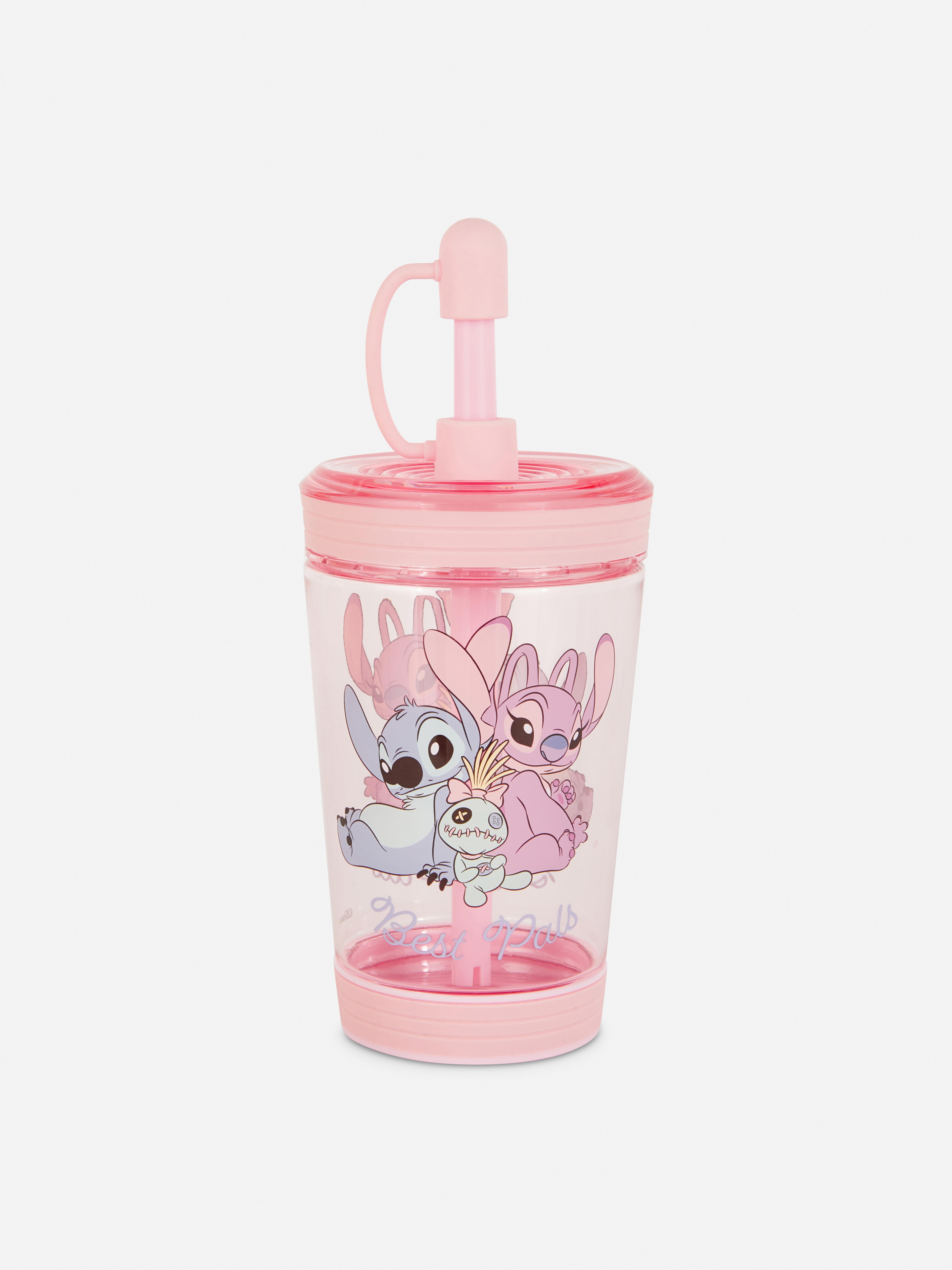 Cana de băut Disney Stitch și Înger O cană și un pai cu un design cu Stitch și Îngerul Disney
