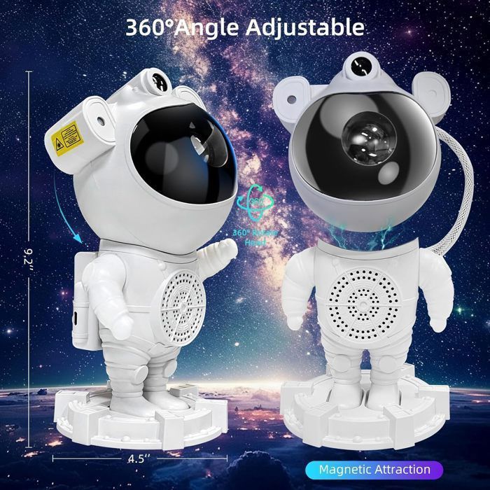 Projecteur D'astronaute Ciel Etoile Galaxy Star Projector Starry Veilleuse Enfant avec Nébuleuse,Télécommande et Bluetooth Musique