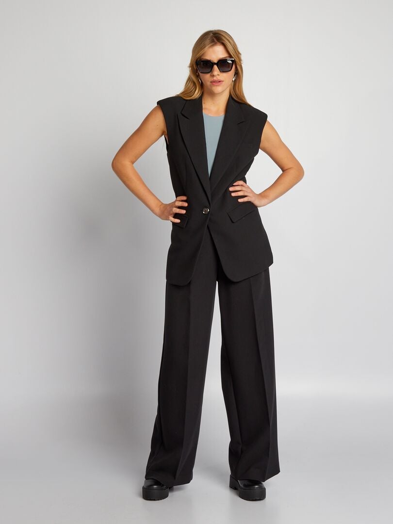 Effenkleurige bodysuit met ronde halslijn - BLAUW