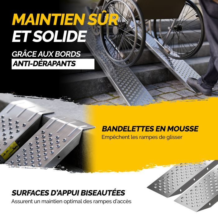 MONZANA® Juego de 2 rampas de carga de acero galvanizado, 160 cm, carga máxima 200 kg por rampa, superficie antideslizante, para motocicletas.