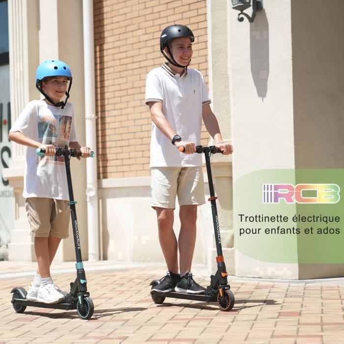 RCB R15 Trottinette électrique pliable enfant Seul 7,55 kg Hauteur ajustable Cadeau pour Enfant et Ados Bleu