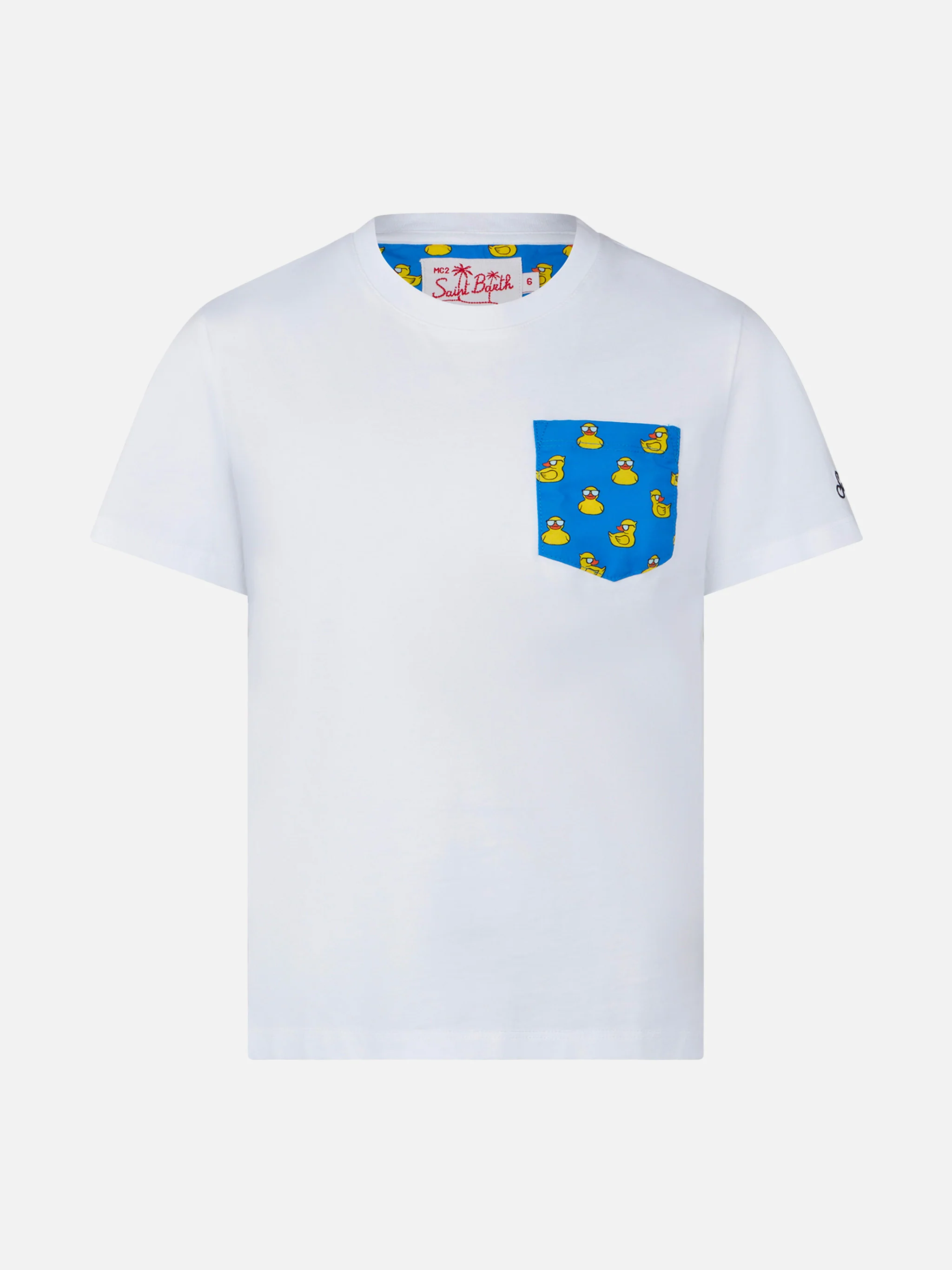 Kinder T-shirt van katoen met bedrukte zak