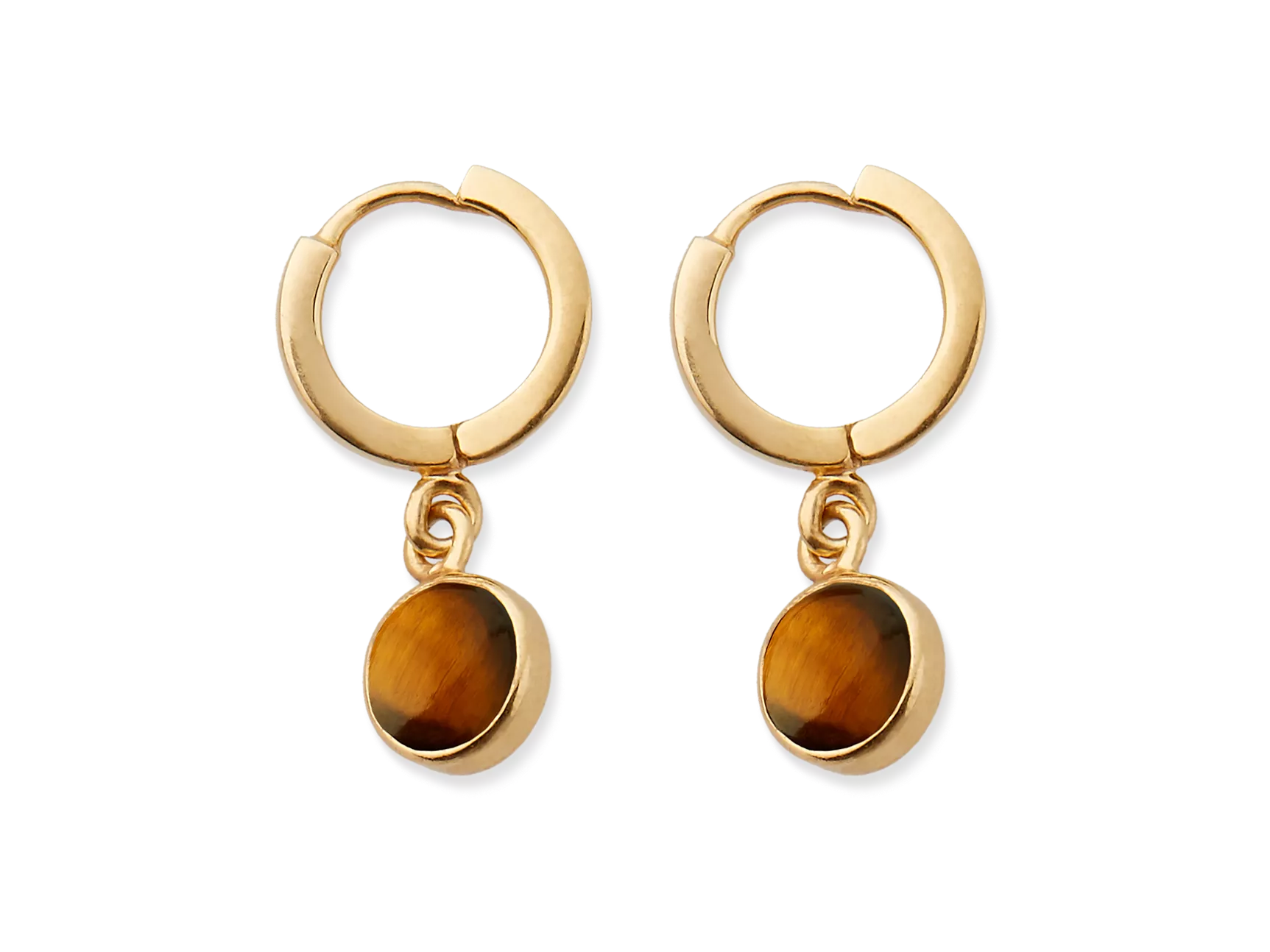 Tiikerinsilmärenkaat, pyöreät, kullatut