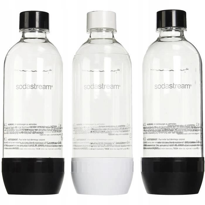 Bouteilles - Sodastream - Lot de 3 x 1L - Compatibles Jet Cool Terra Spirit Fizzi Easy Source One Touch - Réutilisables